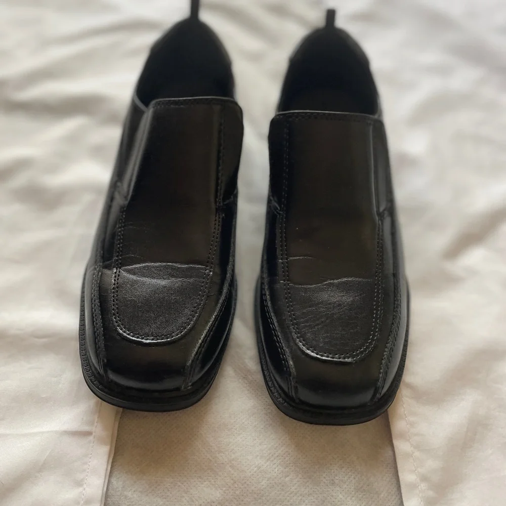Wonder Nation Youth Size 5 Black Slip-On Dress Shoes Loafers School Uniform